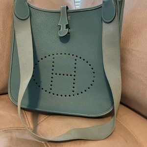 Hermès Evelyne clemence Bleu Du Nord Leather